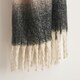 image 4 of Ombre Faux Mohair Throw - Soft, Stylish, Fringed Blanket Grey