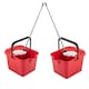 image 2 of 1 x Red 12 Litre Cotton Mop & Bucket Hard Floor Cleaning Set With Wringer & Pouring Lip