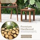 image 5 of Patio Hardwood Side Table Outdoor Square End Table Wooden Slatted Coffee Table