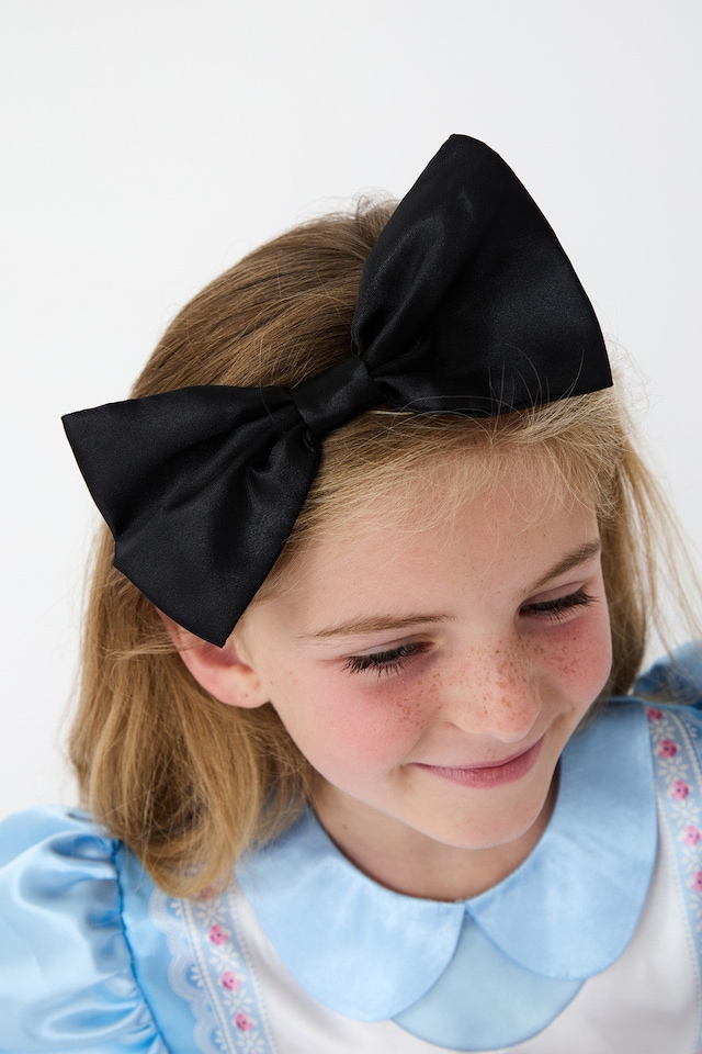 image 1 of Wonderland Alice Girls Costume with Bow Headband, Book Character Fancy Dress, World Book Day, Party Outfit, Ages 3-10 | Blue | Blue | 4-6 years