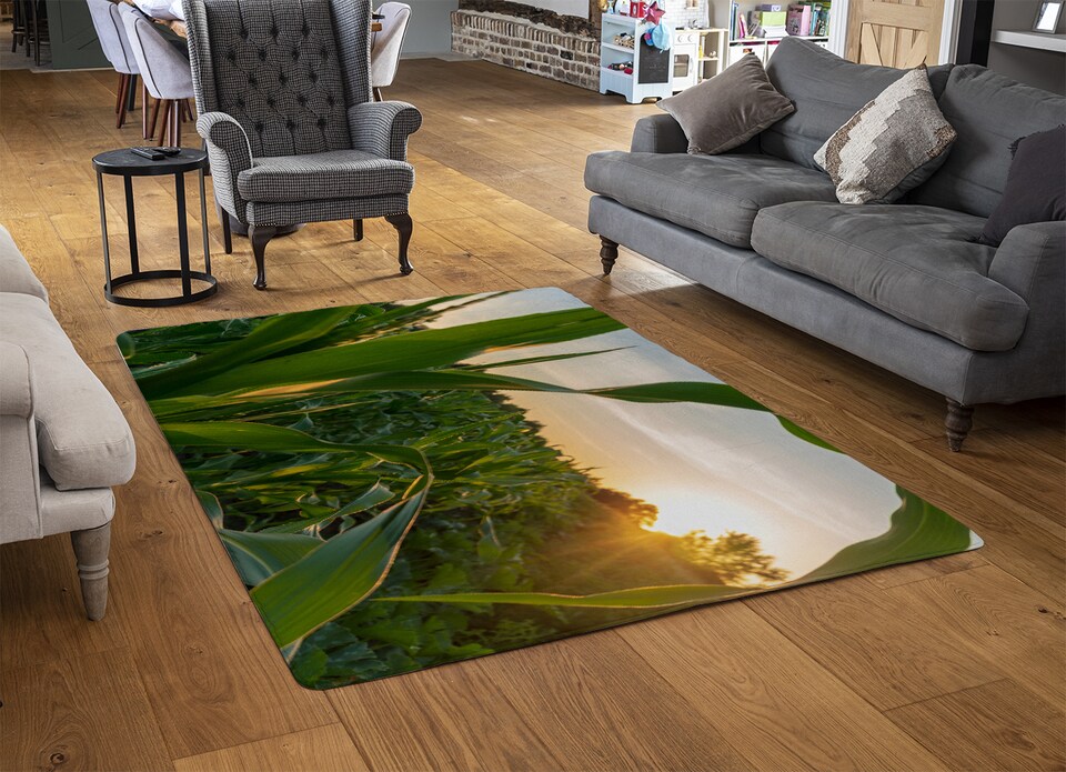 image 1 of Corn And Sun Close Up Designer Rug | Multi