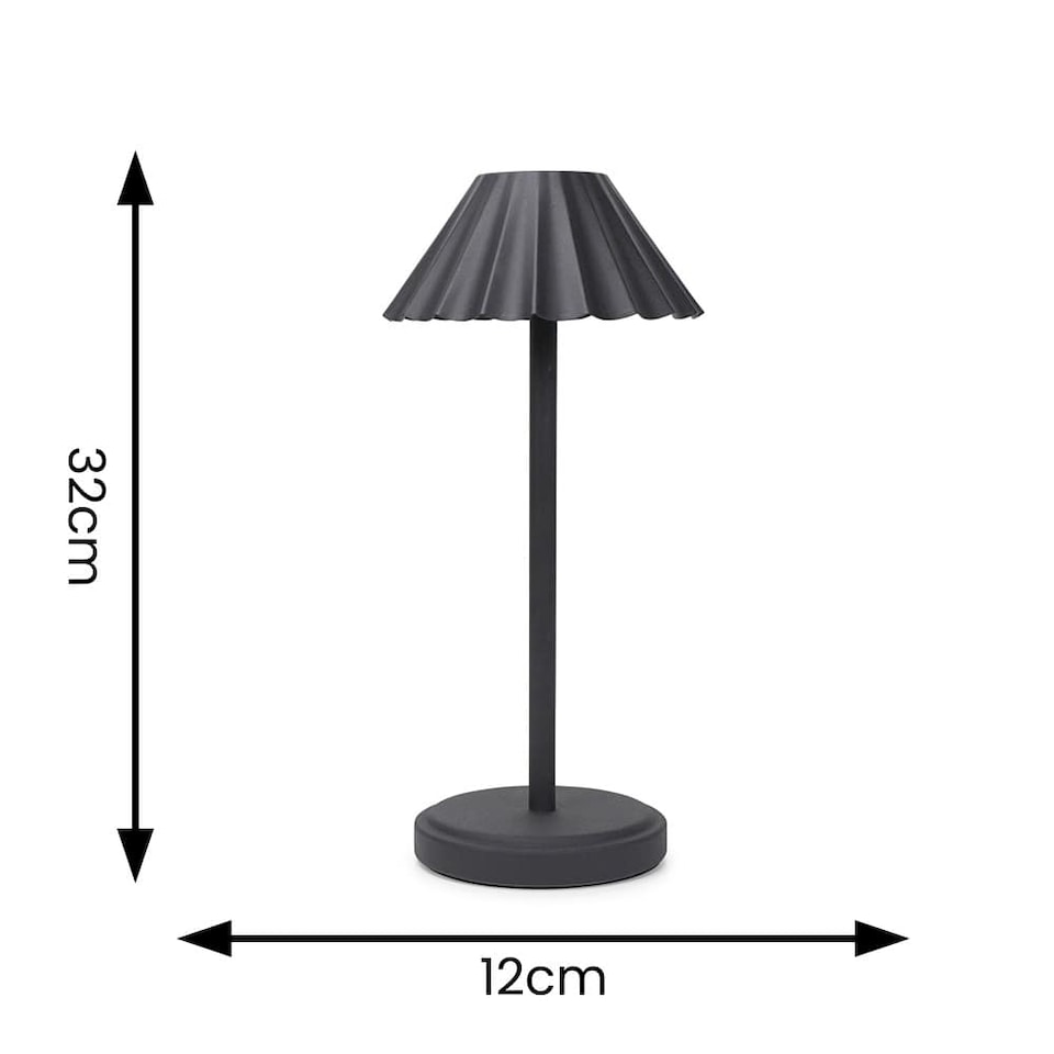 image 1 of ValueLights Avery Black Rechargeable Table Lamp & Integrated Bulb | Black