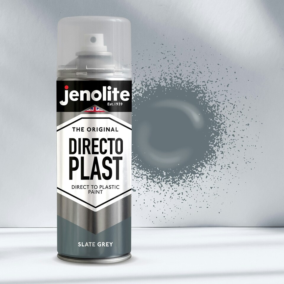image 1 of Jenolite Directoplast Multi-Surface Paint - Slate Grey Gloss - 400ml Spray Can - 2-Pack