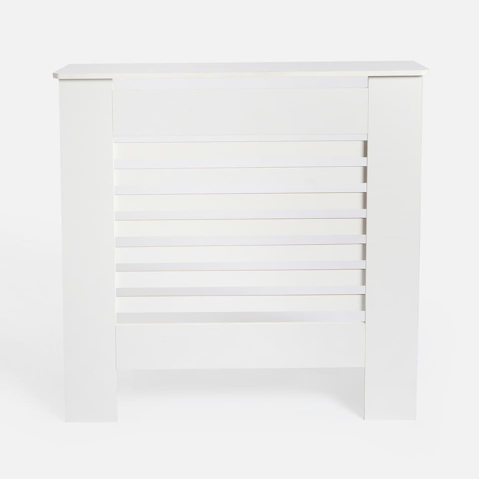 image 1 of OHS MDF Horizontal Slat Grilled Radiator Cover, Small - White White