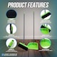 image 4 of Long Handled Upright Dustpan and Brush Set Ergonomic Standing Sweeper