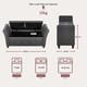 image 5 of Vida Designs Seville Storage Ottoman Bedroom Hallway Chest Bench, Dark Grey Linen Grey | Dark Grey Linen