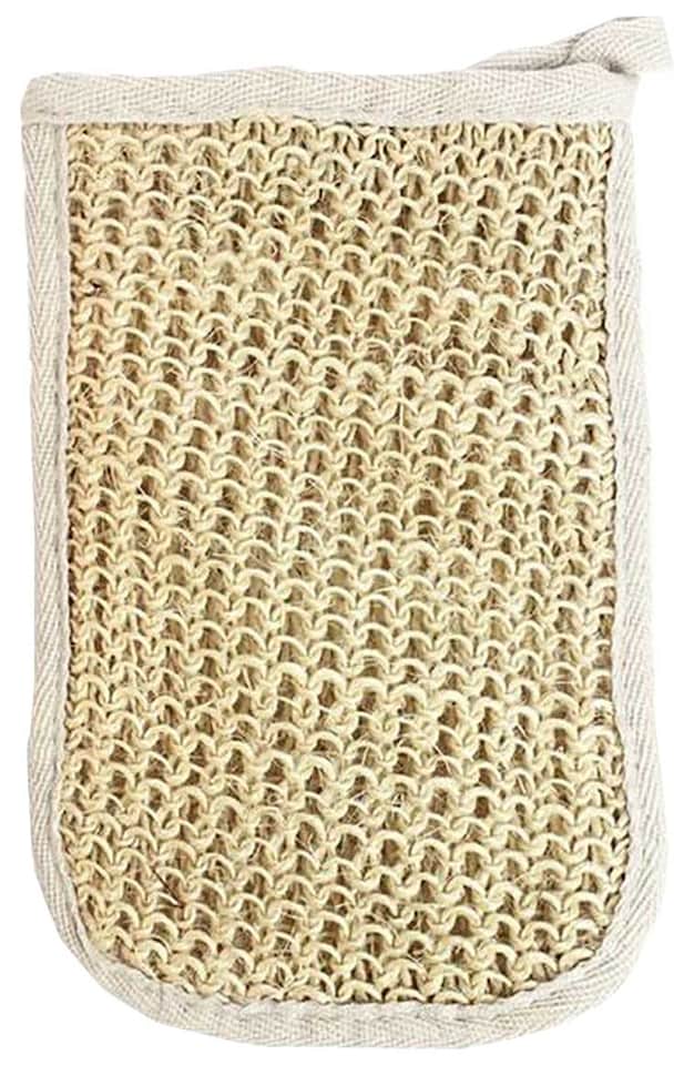 image 1 of Balmy Naturel Coarse And Natural Sisal Bath Mitt | White