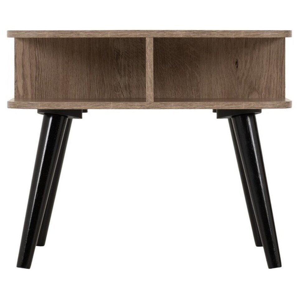 image 1 of Saxton Side Table - L50 x W50 x H52 cm - Mid Oak Effect/Grey Brown