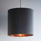 image 1 of 12" Grey Velvet Cylinder Light Shade Gold Inner Grey