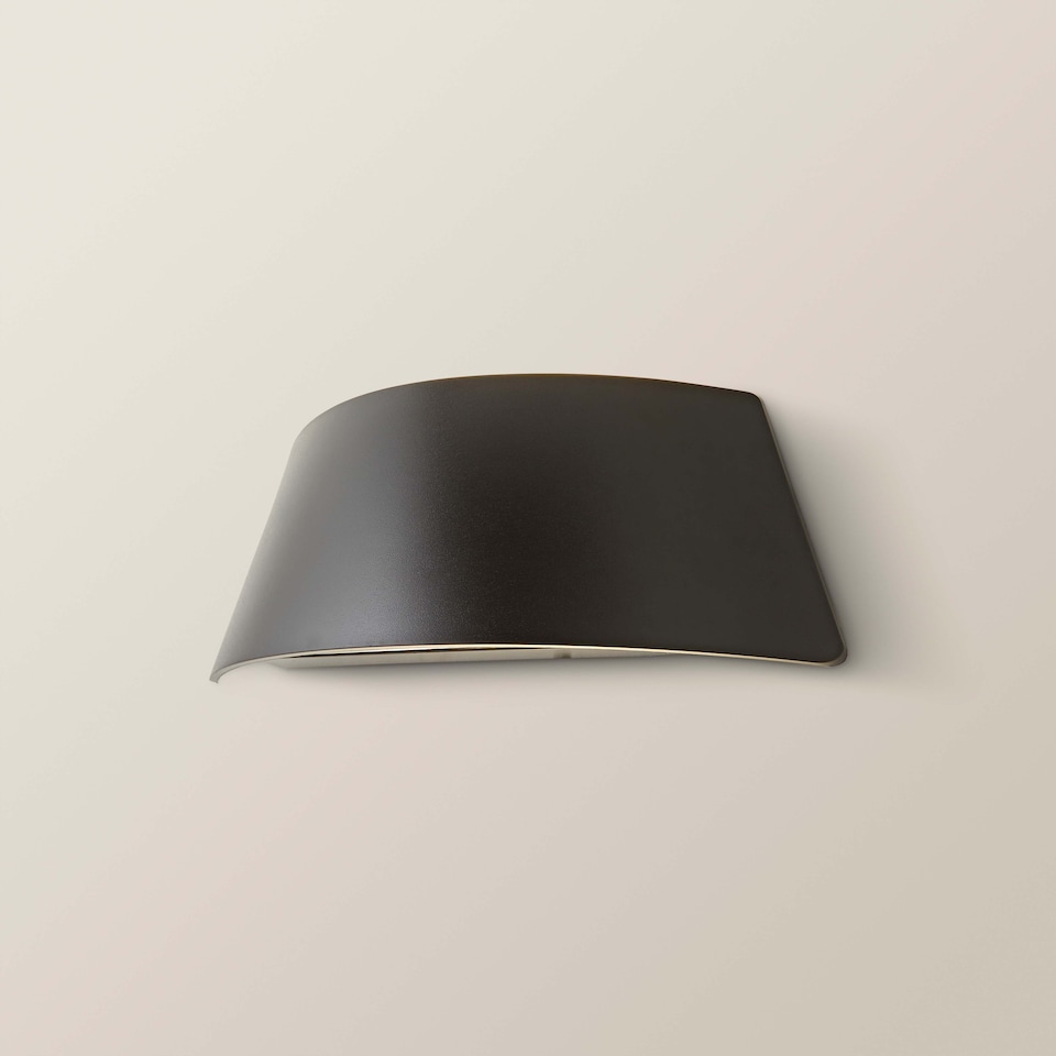 image 1 of ValueLights John Black Curved IP65 LED Up/Down Outdoor Wall Light | Black