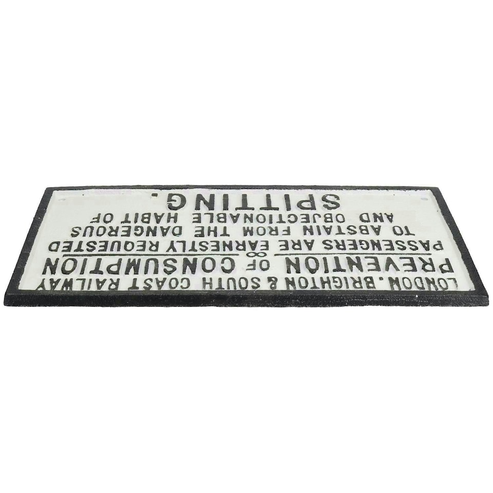 image 1 of London & Brighton Railway Spitting Cast Iron Sign Plaque Wall Fence Gate Post