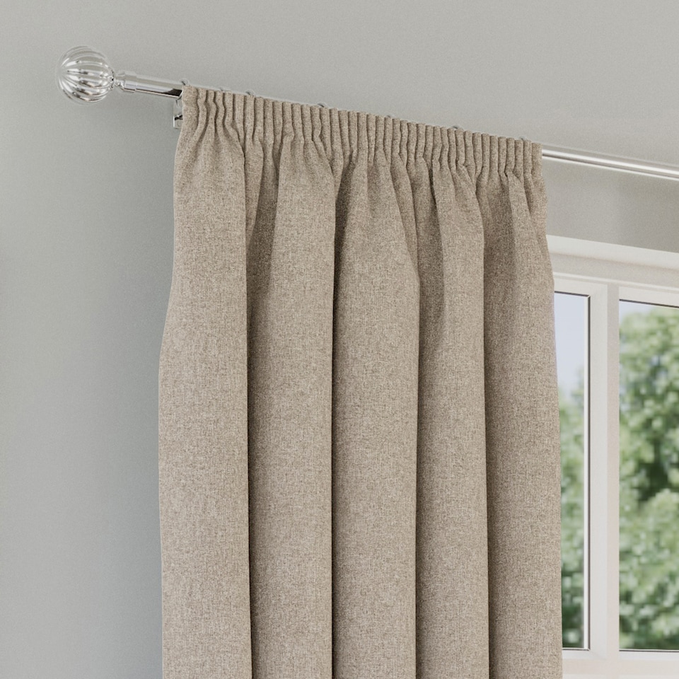 image 1 of Enhanced Living Dallas Blackout Thermal Natural Curtains with 3 inch Tape Top Header (PAIR) - 46x72 inch (117x183cm) | Brown | Natural | 2
