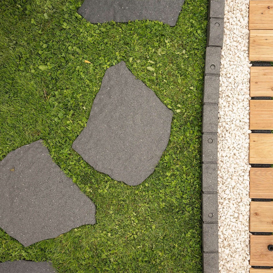 image 1 of Nicoman Natural Stepping Stone Rubber Garden Decoration Grey - Pack of 2 | Grey | Grey | Pack of 2