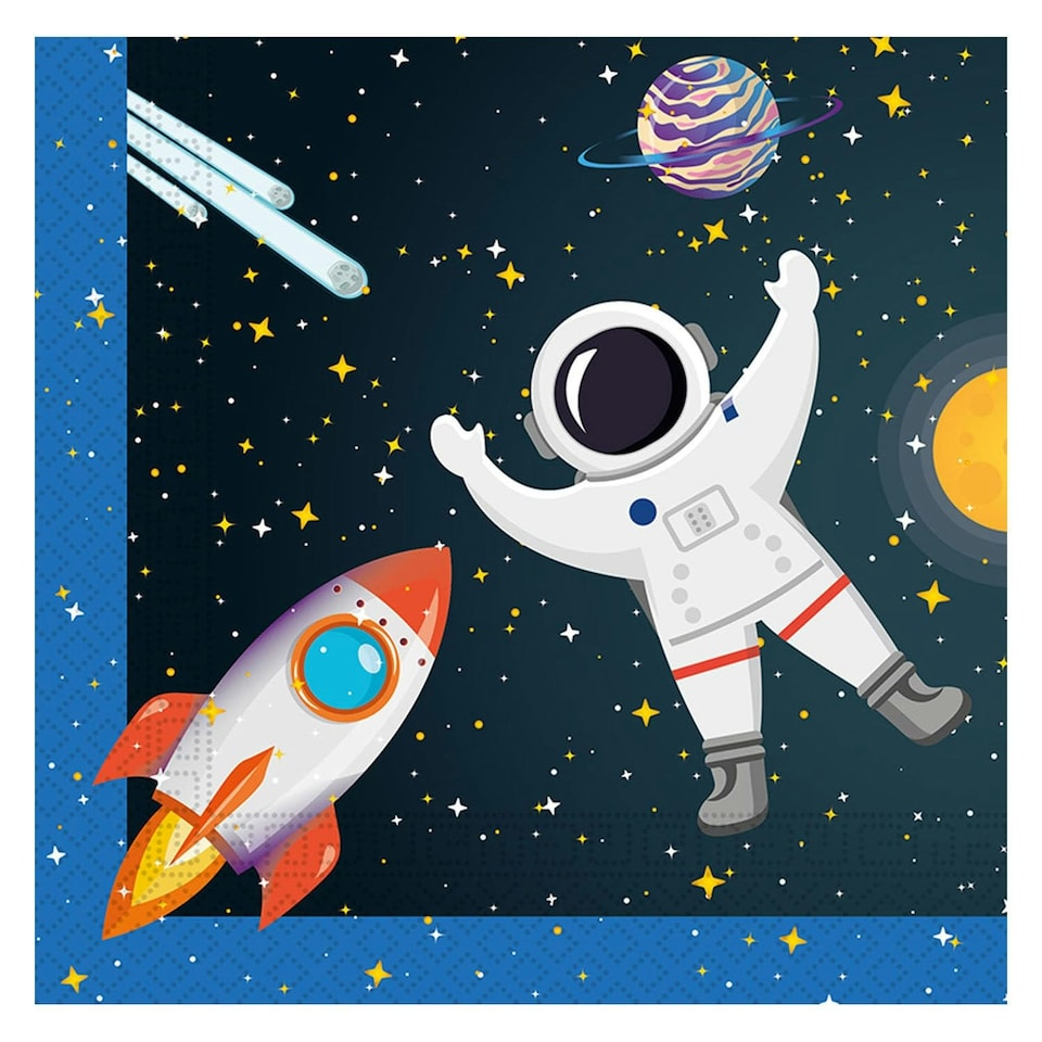 20PK ROCKET SPACE PAPER NAPKINS - Generic Children's Themes - 93736 N/A
