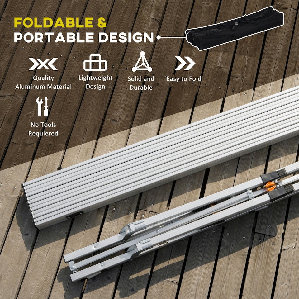 image 1 of Outsunny Portable Roll-up Aluminium Folding Picnic Table Outdoor BBQ Party