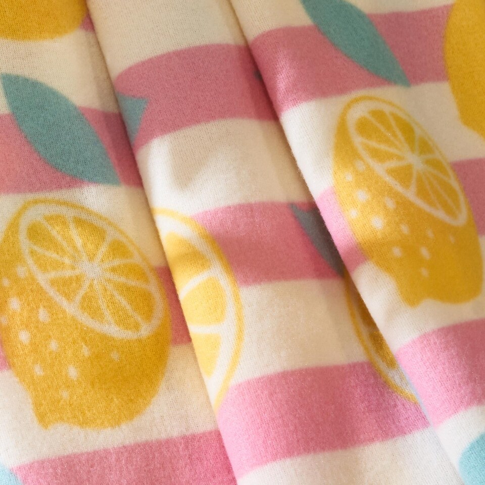 image 1 of OHS Lemon Stripes Polar Fleece Throw Blanket Lightweight Bedspread | Multi | Lemon