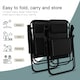 image 3 of Garden Vida Set of 2 Outdoor Garden Foldable Zero Gravity Chairs with Headrest Pillow - Black
