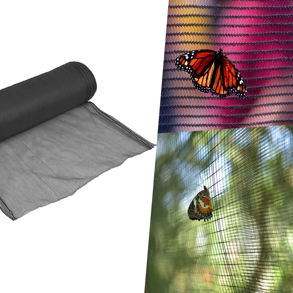 image 1 of Pegdev Black Butterfly Netting UV Stabilised Mesh for Vegetables and Plants 23m