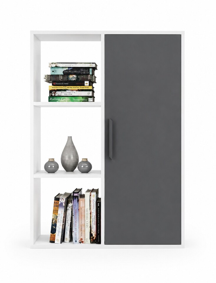 image 1 of Decorotika Patrick 3 Shelves and a Cabinet Bookcase