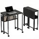 image 1 of HOMCOM 63 cm Foldable Computer Desk on Wheels for Small Spaces Black | Black | Black wood grain | 63W x 50D x 75H cm