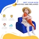 image 3 of HOMCOM 2 In 1 Kids Sofa Chair Bed Folding Couch Flannel Foam for 3-4 years | Blue | One Size