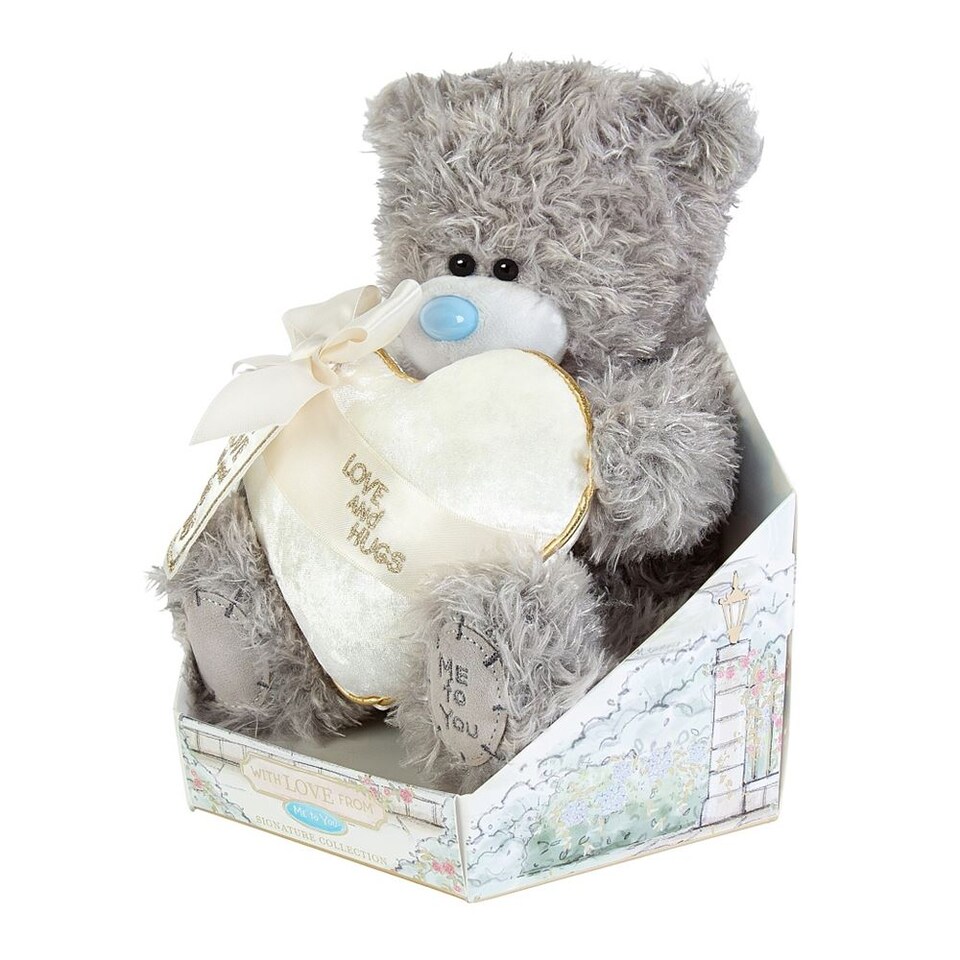 image 1 of Me to You Cute Plush Love & Hugs Bear 19cm High Presented On Premium Gift Plinth Signature Collection