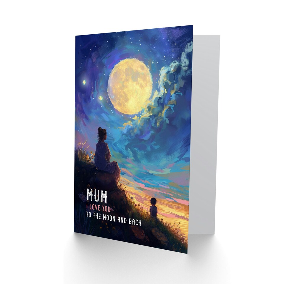image 1 of Mothers Day Card Love You Moon Back Mum Card