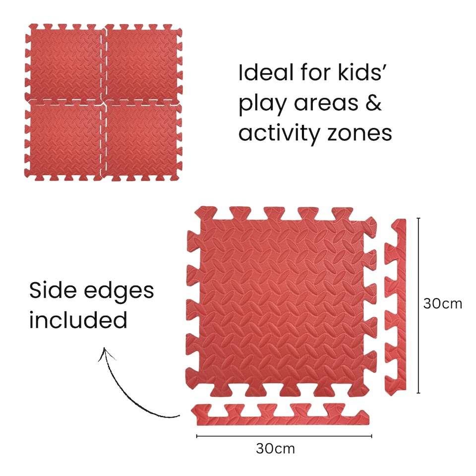 image 1 of Pack of 4 30x30cm Light Pink Coloured 1cm Thick EVA Foam Mats