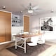 image 2 of HOMCOM Reversible Ceiling Fan w/ Light, 6 Blades Indoor LED Lighting Fan, Silver
