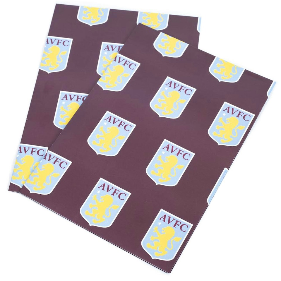 image 1 of Aston Villa FC Text Gift Wrap - Claret/Blue - One Size