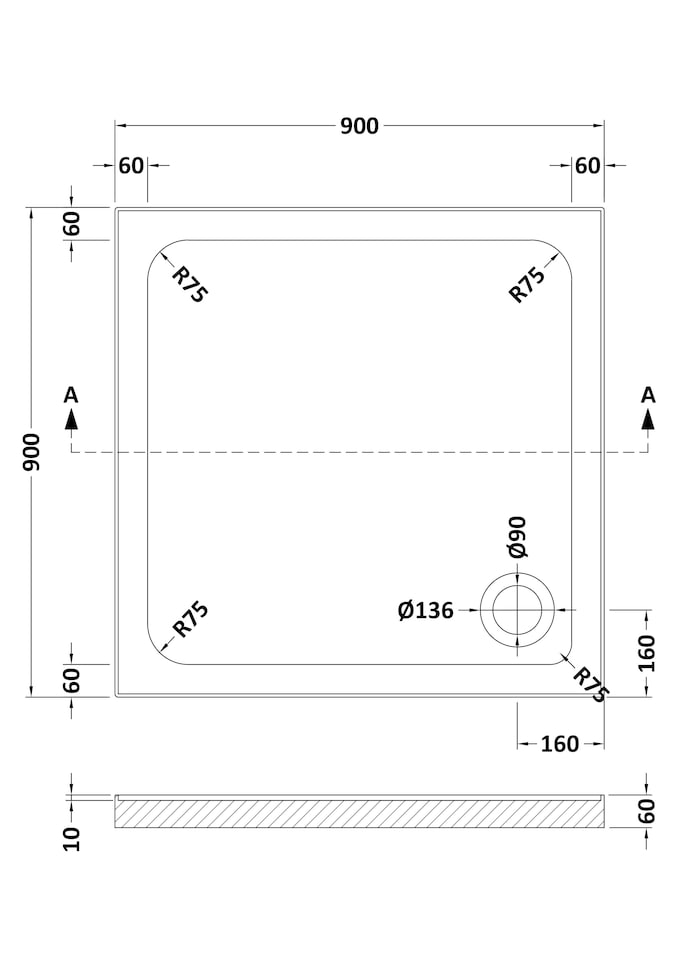 image 1 of Balterley Contemporary Standard Shower Trays Acrylic - Set A