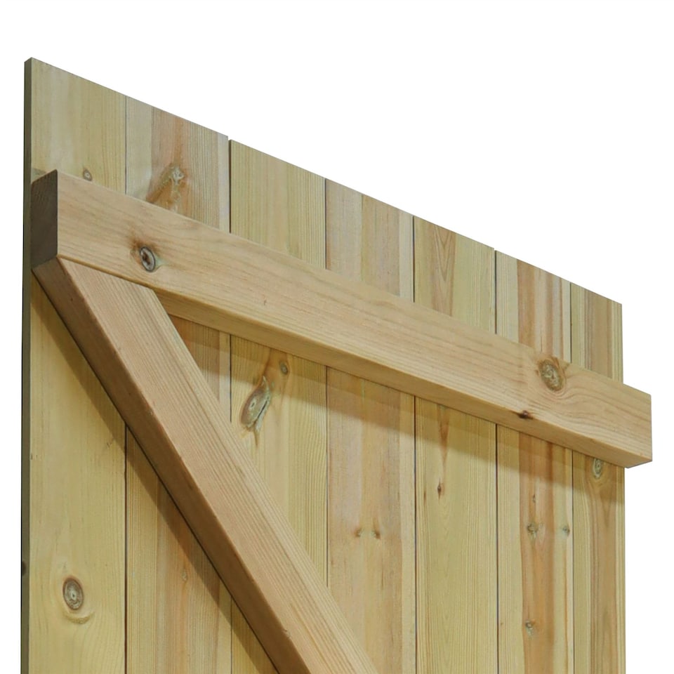 image 1 of Flat Top Wooden Garden Gate 6ft x 2.5ft Tongue & Groove Semi-Braced Treated Door