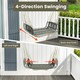 image 8 of COSTWAY Patio Swing Bench Backless Rattan w/Hanging Ropes Black
