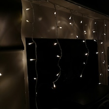 23.8m (960 LED) Premier Outdoor LED Icicle Christmas TIMER Lights - Warm White