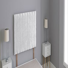 White Crushed Velvet 9 Panel Headboard White | 3FT Single 20"inch Headboard