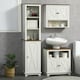 image 2 of kleankin Tall Bathroom Cabinet Storage Cupboard with Door, Adjustable Shelves
