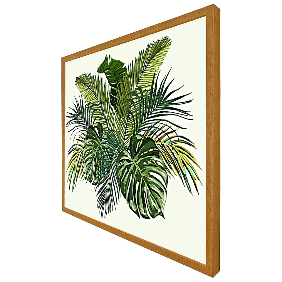 image 1 of Green tropical foliage (Picutre Frame) Black | XS