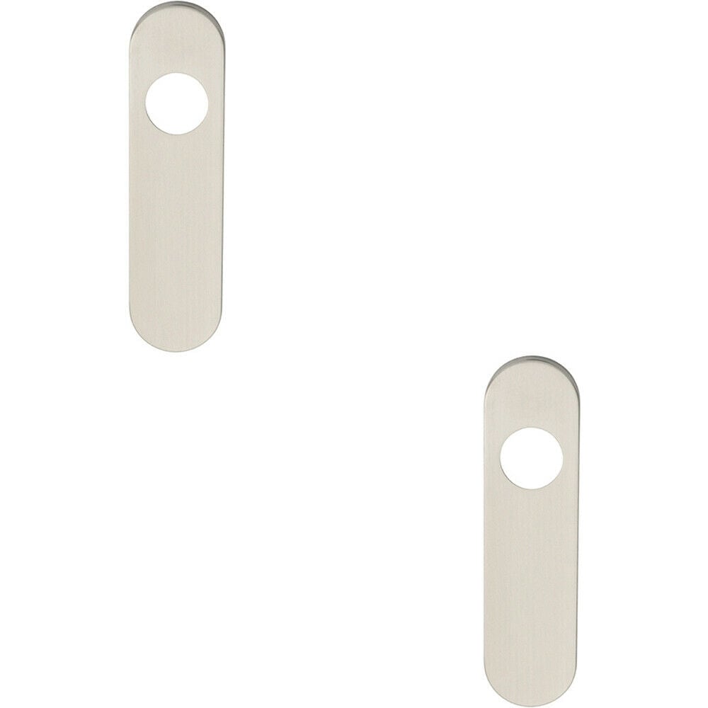 2x PAIR Radius Lock Latch Plate Cover 170 x 45 x 8mm Satin Stainless Steel
