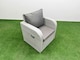 image 4 of Fimous Light Grey PE Wicker Rattan Garden Furniture Set Sofa Set Reclining Chair Rectangular Dining Table 4 Seater With Side Table