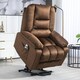 image 2 of HOMCOM Lift Chair with Vibration Massage, Heat, Quick Assembly, Brown Brown