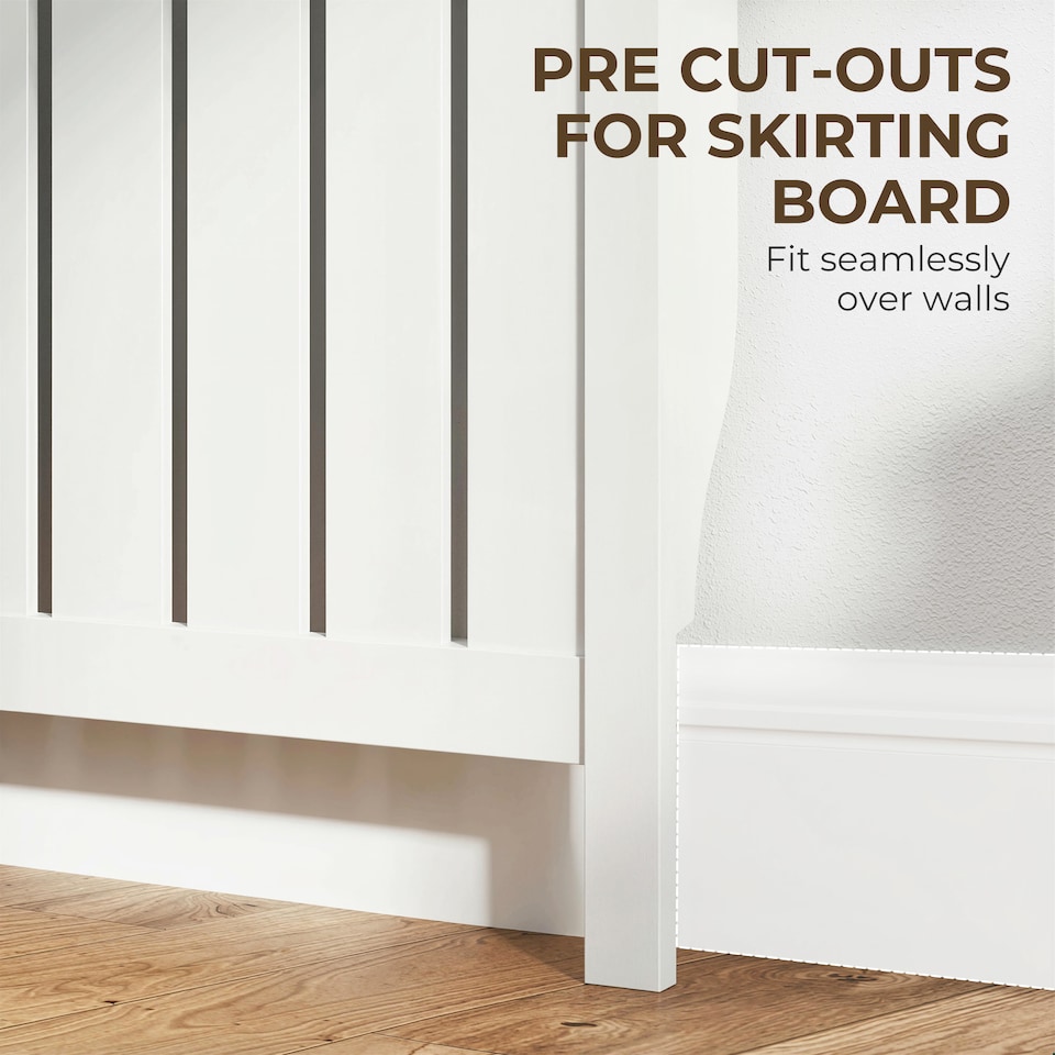 image 1 of HOMCOM Large Radiator Cover with Drawers and Vertical Slats