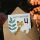 image 3 of Cute Jungle Plants Fun Kids Age 4 Year Old Child Kids 4th Birthday Card