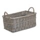 image 1 of Small Shallow Antique Wash Storage Basket | Brown | Brown