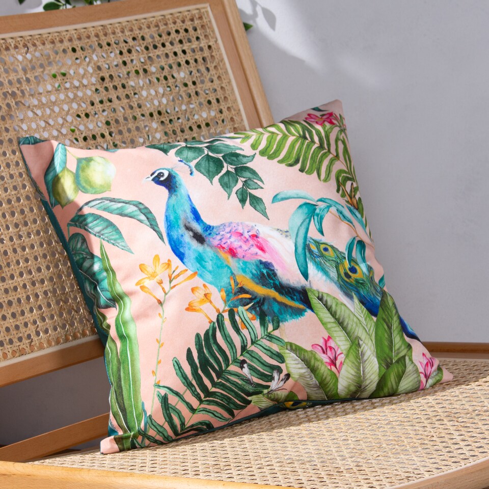 image 1 of Evans Lichfield Peacock Outdoor Cushion