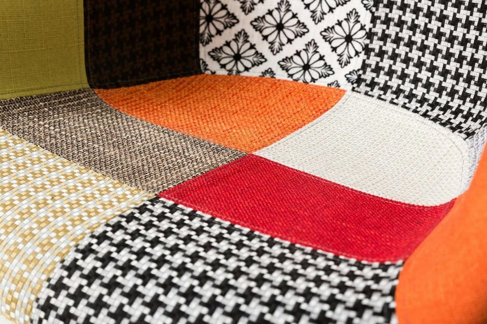 image 1 of MOF Patchwork Chair Dining Chair or Office Chair or Occasional Chair Fabric Combination Chair with Arm | Multi | One Size