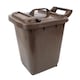 image 1 of Kerbside Compost Caddy with Locking Lid - Brown - for Food Waste Recycling (23 Litre) - Plastic Bin with Composting Guide