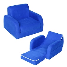 HOMCOM 2 In 1 Kids Sofa Chair Bed Folding Couch Flannel Foam for 3-4 years 