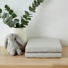 Martex Baby Fitted Sheet Twin Pack - Cot | Grey | One Size