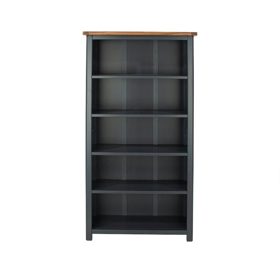 image 1 of Core Products Dunkeld Midnight Blue Tall Bookcase With Wooden Top, H180.0cm x W90.0cm x D30.0cm Blue