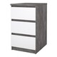 image 3 of Naia Bedside 3 Drawers in Concrete and White High Gloss